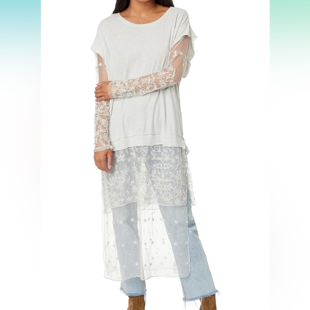 Free People Rock Steady Maxi Top Moonrock M- NWT